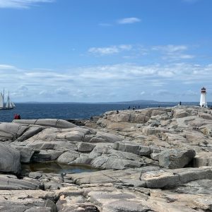 Bluenose sails by Peggy's Cove