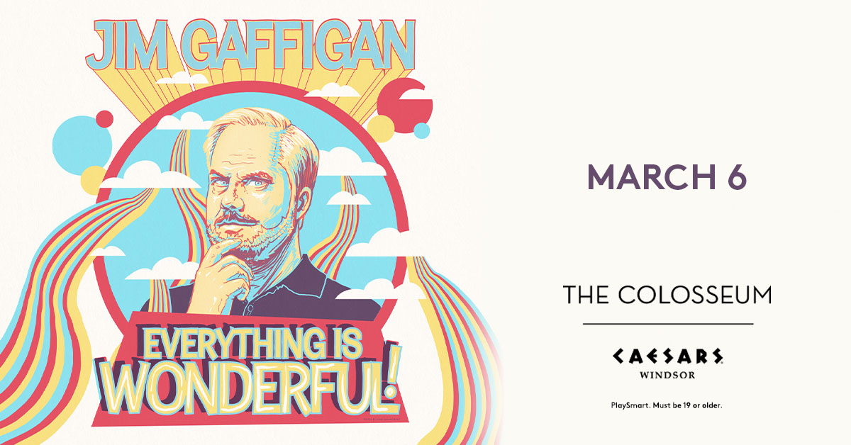 Listen to Win Tickets to see Jim Gaffigan at Caesars Windsor