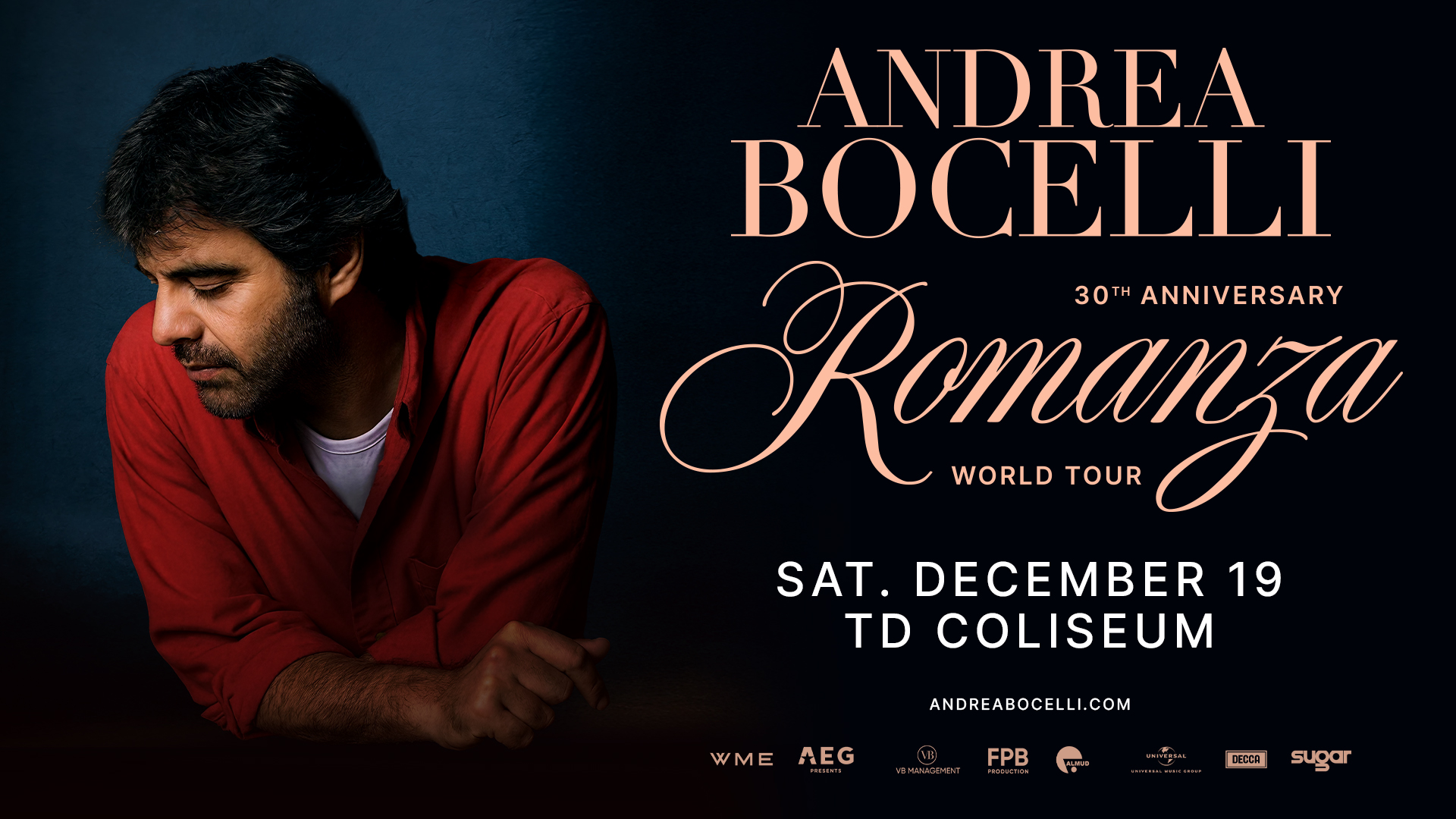 Enter to Win Tickets to see Andrea Bocelli in Hamilton