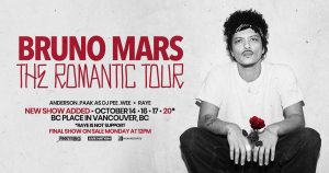 See Bruno Mars' The Romantic Tour in Vancouver!