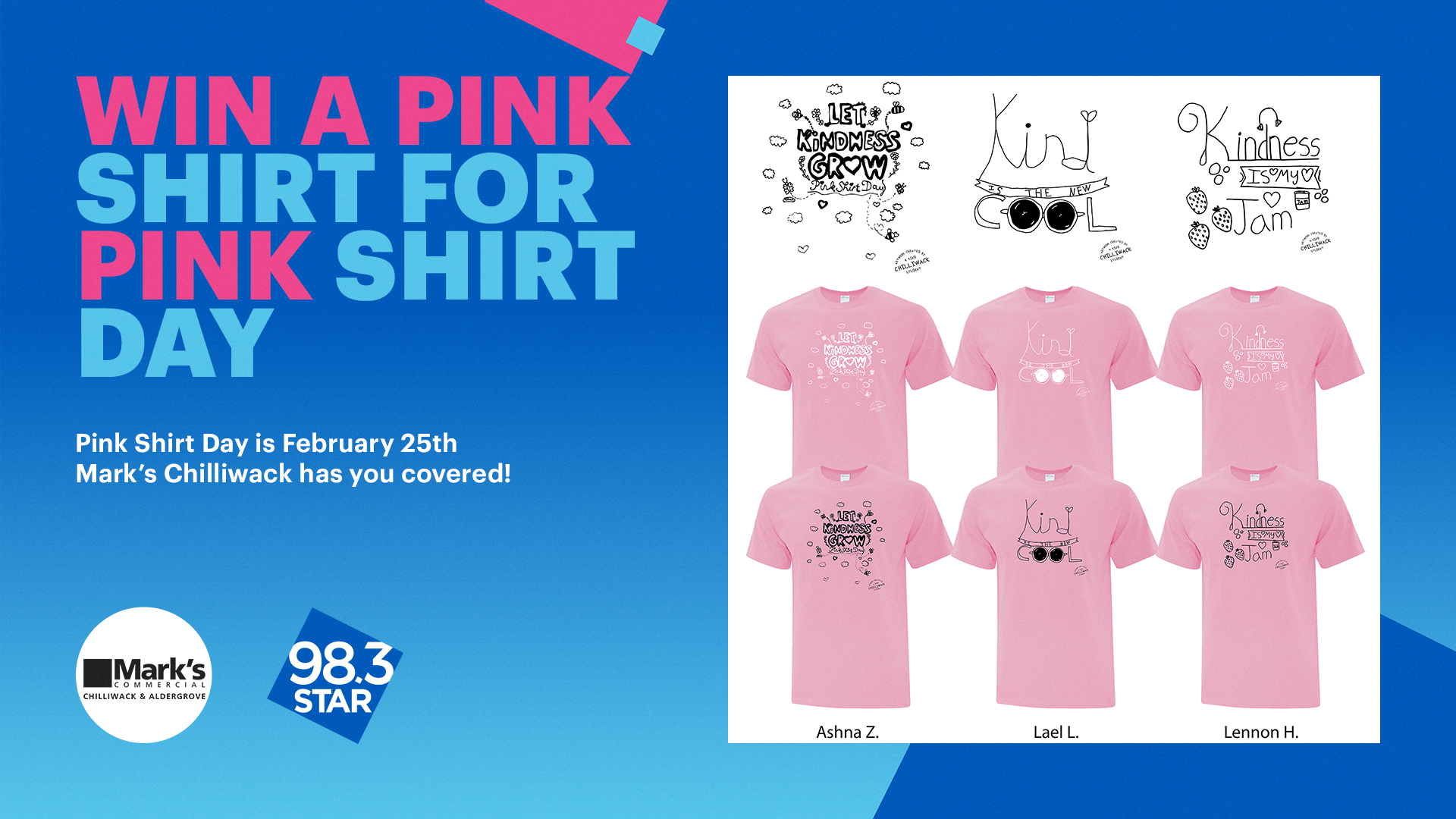 Win a Pink Shirt from Mark's Chilliwack for Pink Shirt Day