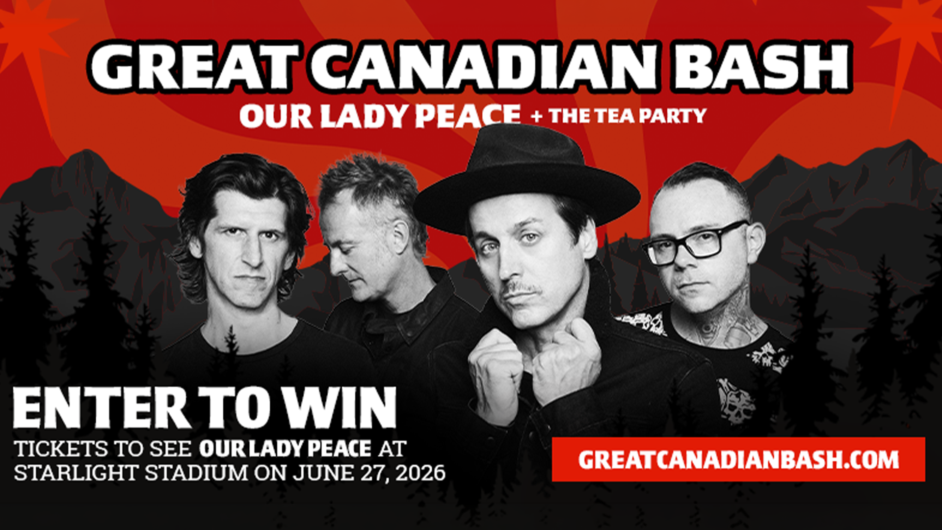 Win your way to The Great Canadian Bash featuring Our Lady Peace + The Tea Party