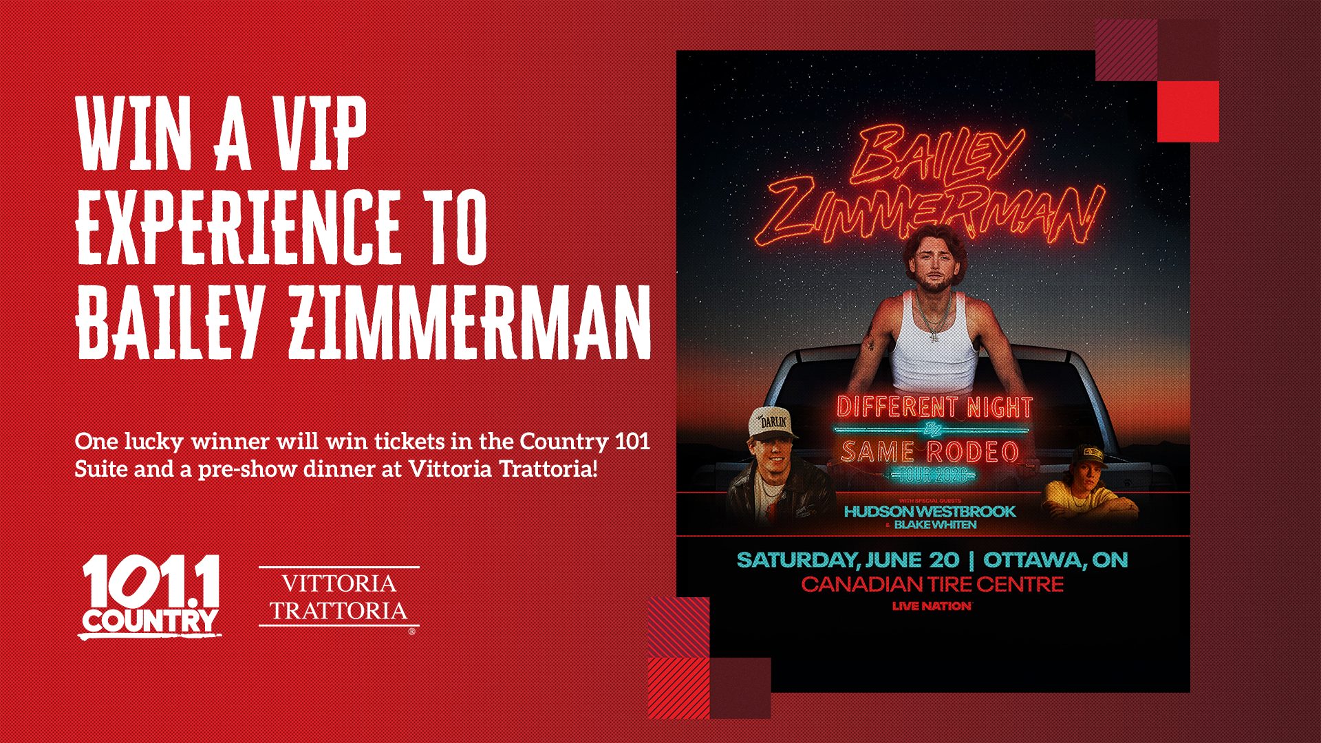 Win a VIP Experience to Bailey Zimmerman in Ottawa!