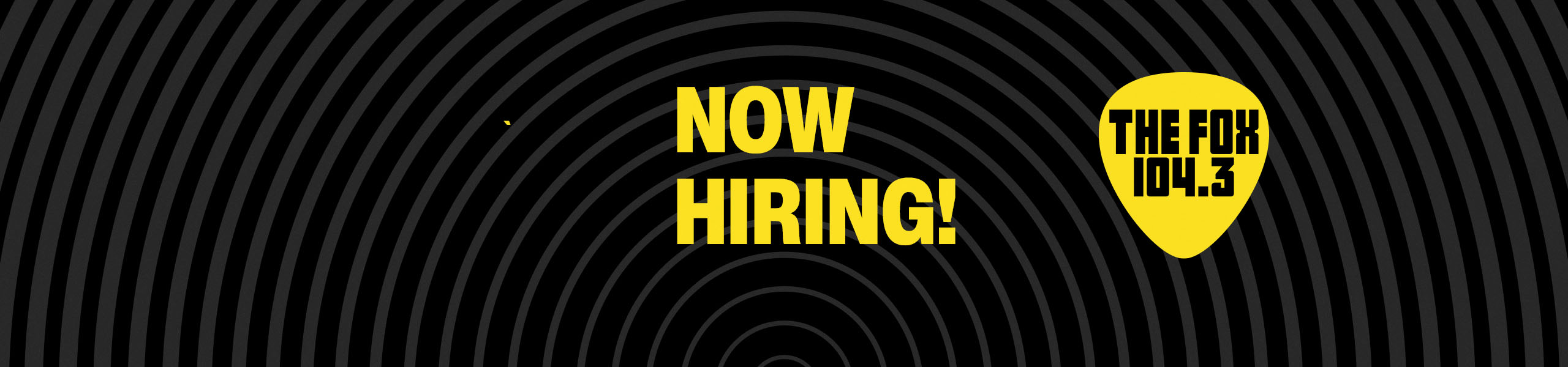 Now Hiring 104.3 The Fox Seekr Hero Banner_2560x600
