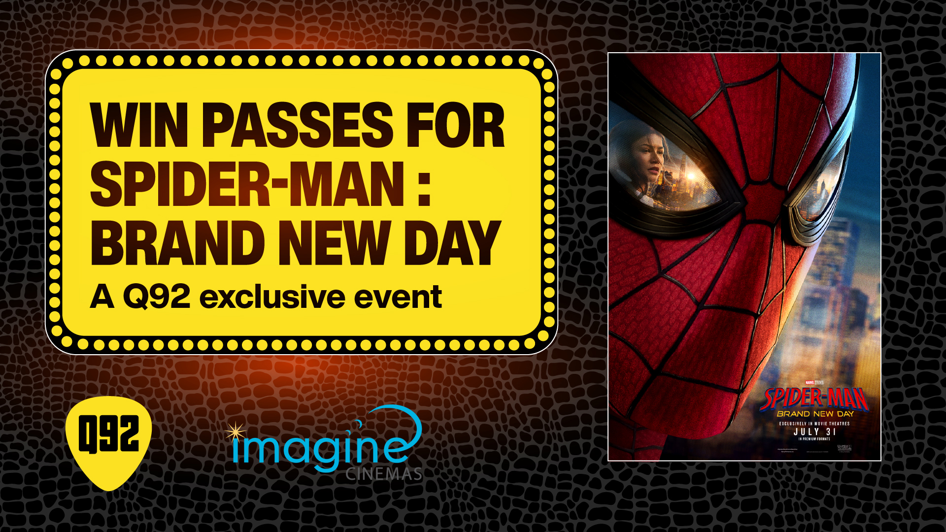 Win Tickets for Spider-Man: Brand New Day at Imagine Cinemas!