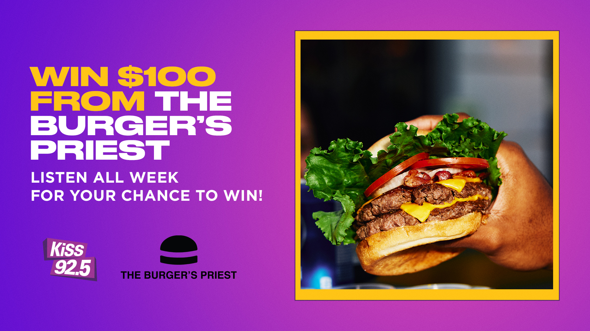 WIN a $100 Gift Card to The Burger’s Priest!