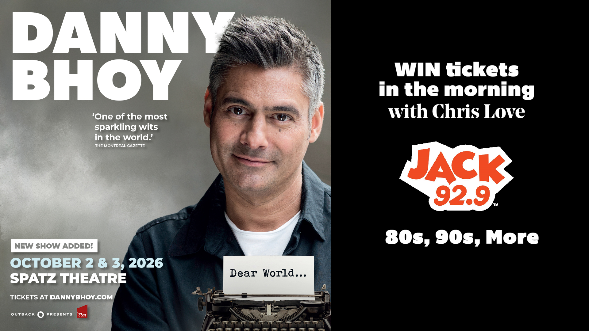 WIN TIX- Danny Bhoy at Spatz Theatre